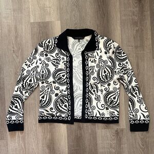 Ming Wang Black and White Patterned Blazer